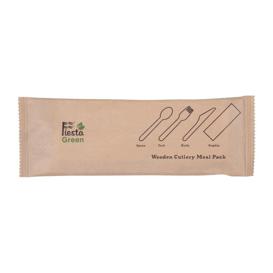 Fiesta Compostable Wooden Cutlery Meal Pack (Pack of 250) - DF422  - 2