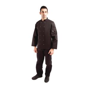 Whites Vegas Unisex Chefs Jacket Long Sleeve Black XXL - A438-XXL  - 7