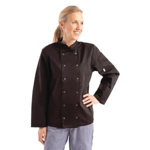 Whites Vegas Unisex Chefs Jacket Long Sleeve Black XXL - A438-XXL  - 11