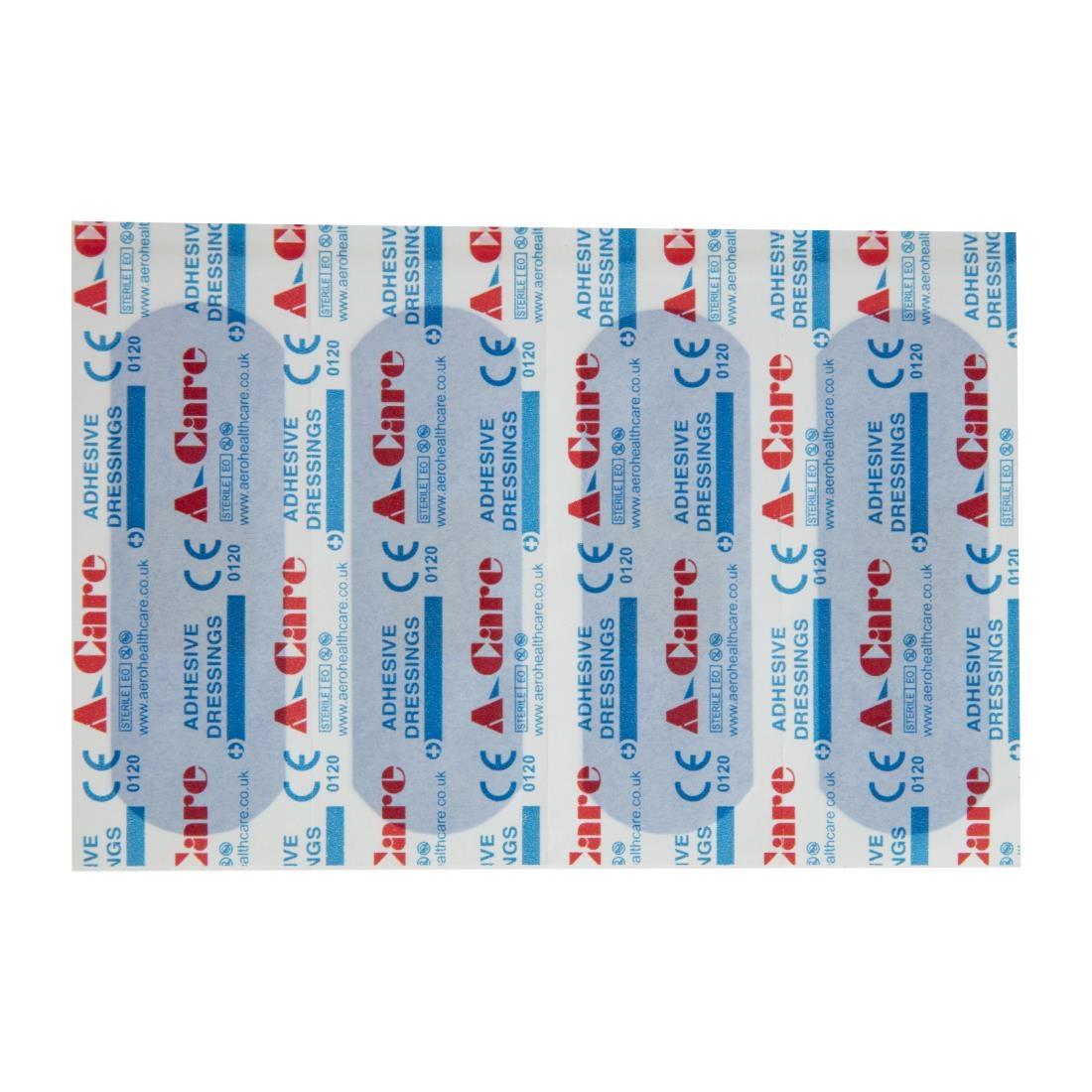 A-CARE DETECTABLE BLUE PLASTERS EXTRA WIDE STRIP 75X25MM - BOX 100 - CB442  - 4
