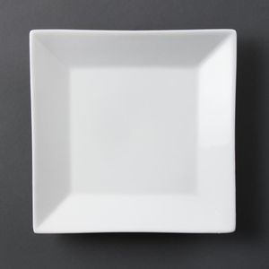Olympia Whiteware Square Plates Wide Rim 250mm (Pack of 6) - C360  - 1