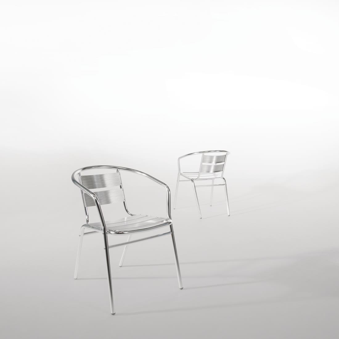 Bolero Aluminium Stacking Chairs (Pack of 4) - U419  - 8