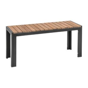 Bolero Rectangular Steel and Acacia Benches 1000mm (Pack of 2) - DS154  - 1