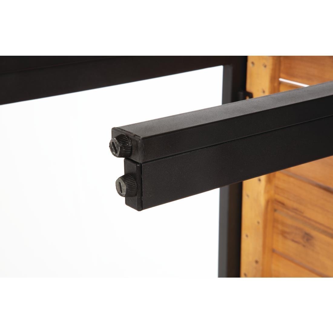 Bolero Rectangular Steel and Acacia Benches 1000mm (Pack of 2) - DS154  - 8