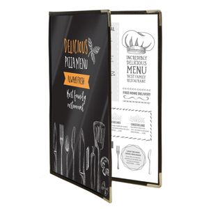 Securit Crystal Double Sided Menu Cover A4 Double (Pack of 3) - CB842  - 1