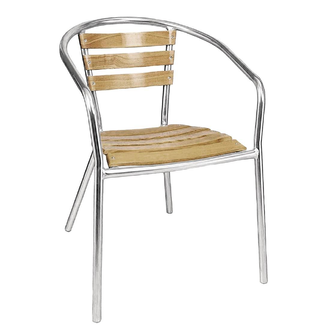 Bolero Aluminium and Ash Chairs (Pack of 4) - U421  - 2
