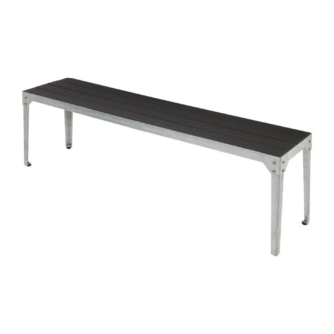 Bolero Charcoal Faux Wood and Steel Bench (Pack of 2) - DS162  - 2