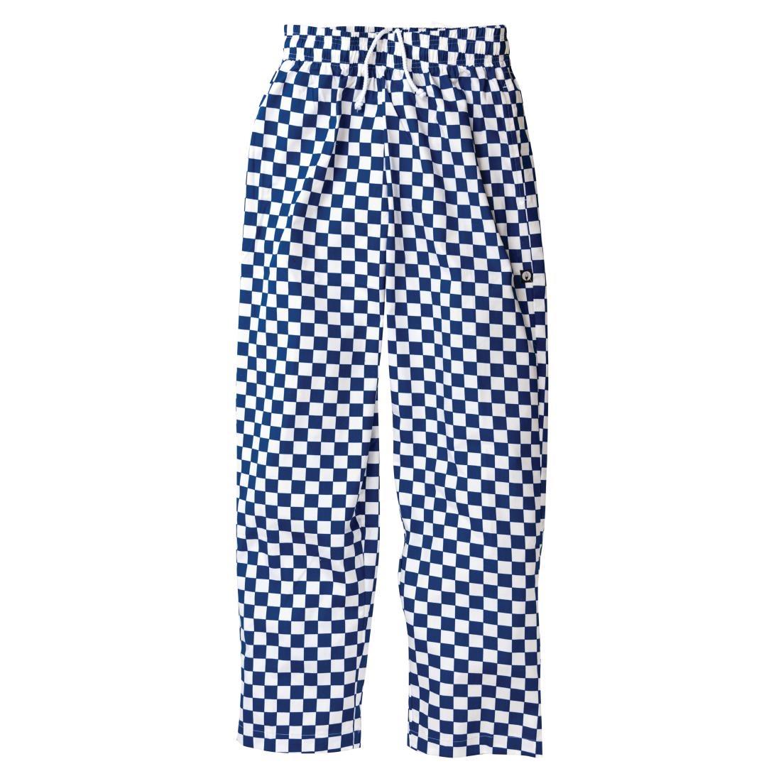 Chef Works Essential Baggy Pants Big Blue Check XS - A043-XS  - 3