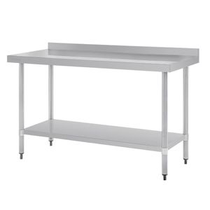 Vogue Stainless Steel Table with Upstand 1500mm - GJ508  - 1
