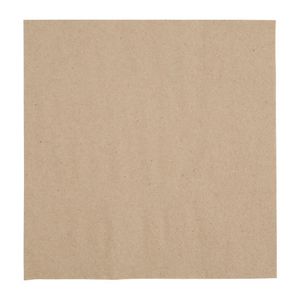 Fiesta Recyclable Recycled Lunch Napkin Kraft 33x33cm 2ply 1/4 Fold (Pack of 2000) - FE226  - 1