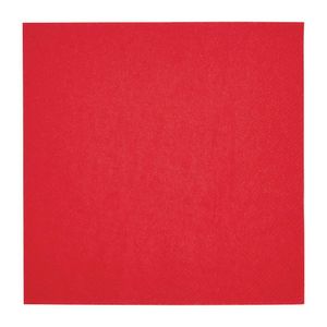 Fiesta Recyclable Lunch Napkin Red 33x33cm 2ply 1/4 Fold (Pack of 2000) - FE222  - 1