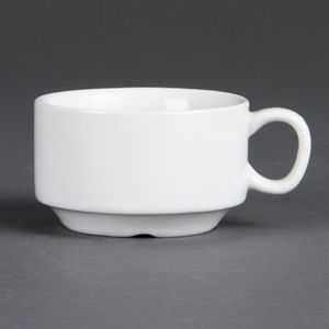 Olympia Whiteware Stacking Espresso Cups 85ml 3oz (Pack of 12) - CB471  - 1