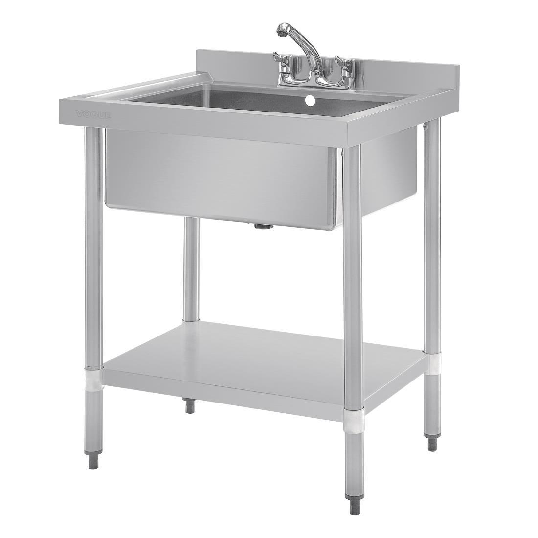Vogue Stainless Steel Midi Pot Wash Sink with Undershelf - GJ537  - 3