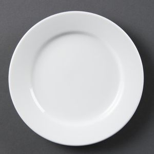 Olympia Whiteware Wide Rimmed Plates 165mm (Pack of 12) - CB478  - 1