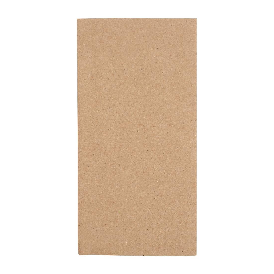 Fiesta Recyclable Recycled Dinner Napkin Kraft 40x40cm 2ply 1/8 Fold (Pack of 2000) - FE250  - 1
