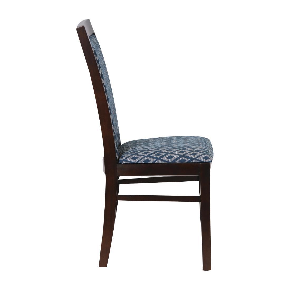 Brooklyn Padded Back Dark Walnut Dining Chair with Black Diamond Padded Seat and Back (Pack of 2) - FT413  - 3