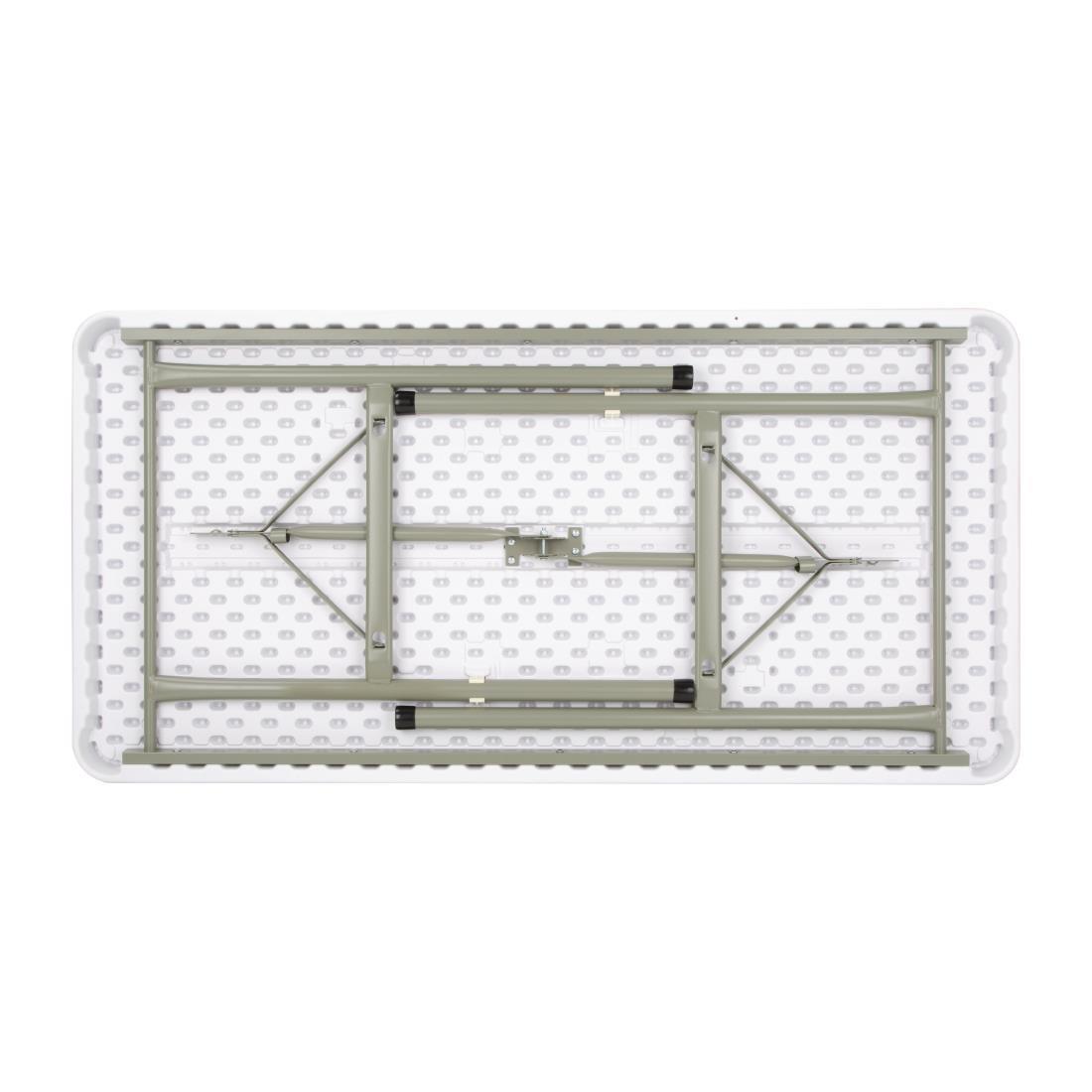 Bolero PE Rectangular Folding Table White 4ft (Single) - U543  - 3