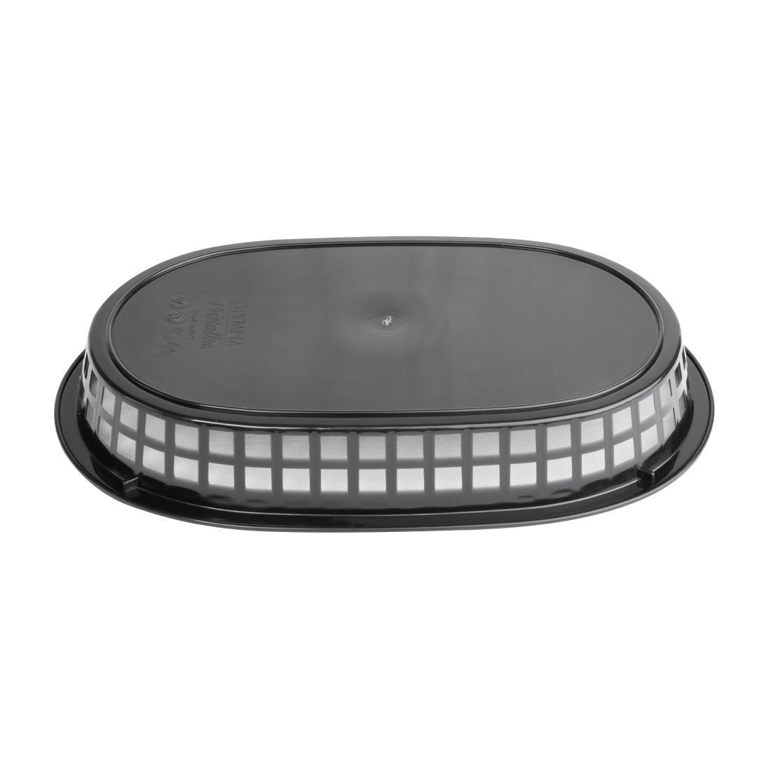 Oval Polypropylene Food Basket Black (Pack of 6) - GH969  - 3