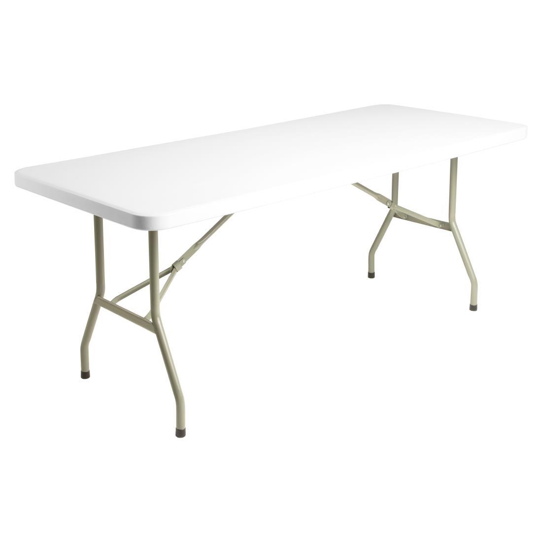 Bolero PE Rectangular Folding Table White 6ft (Single) - U579  - 2