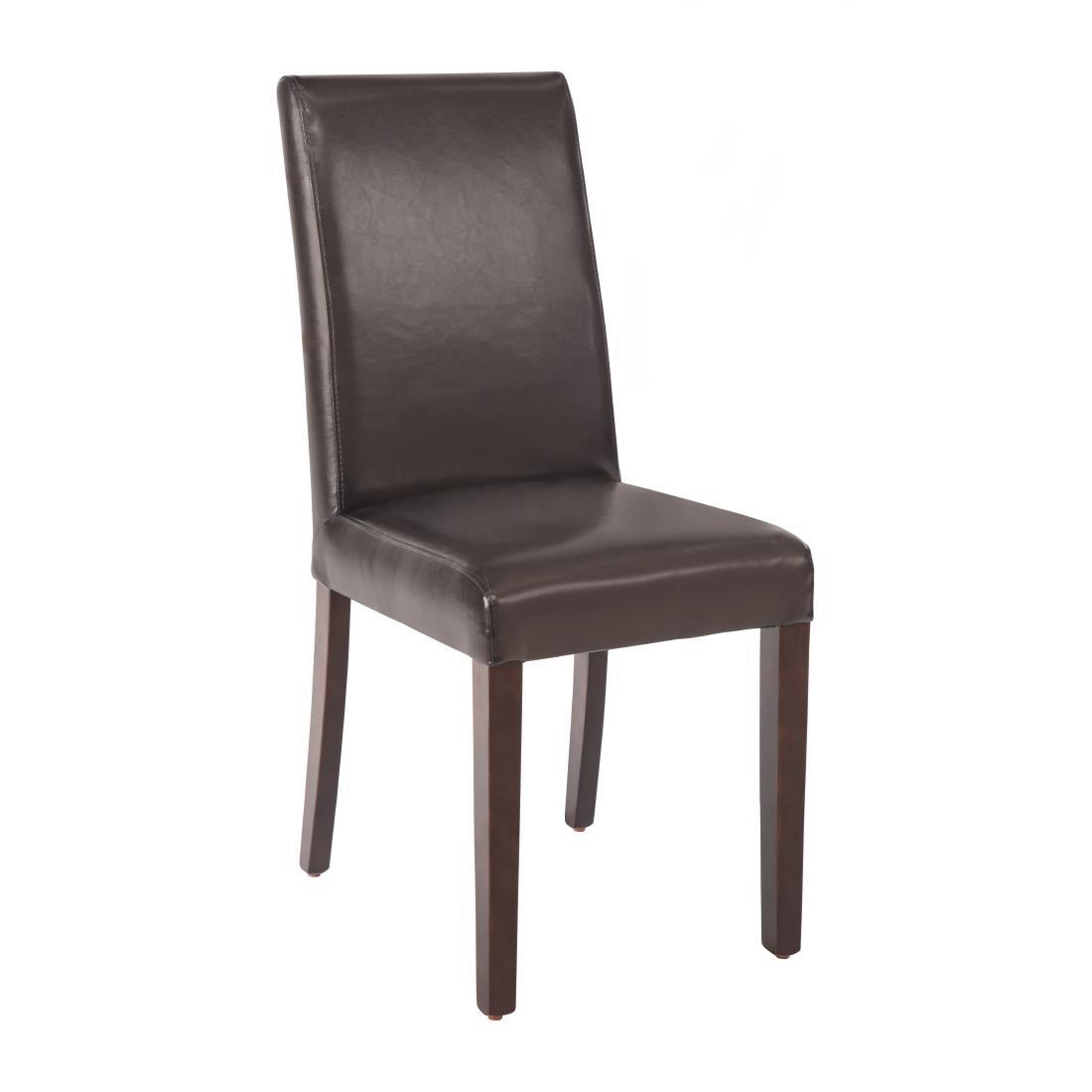 Bolero Faux Leather Dining Chair Dark Brown (Box 2) - GF955  - 1