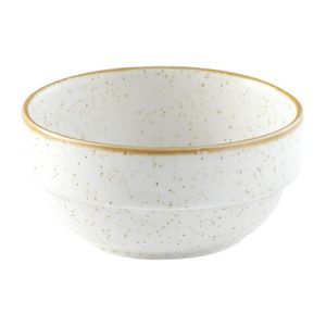 Churchill Stonecast Profile Stacking Bowl Barley White 358ml (Pack of 6) - FS906  - 1