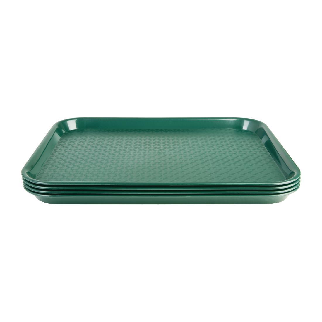 Olympia Kristallon Small Polypropylene Fast Food Tray Green 345mm - DP214  - 3