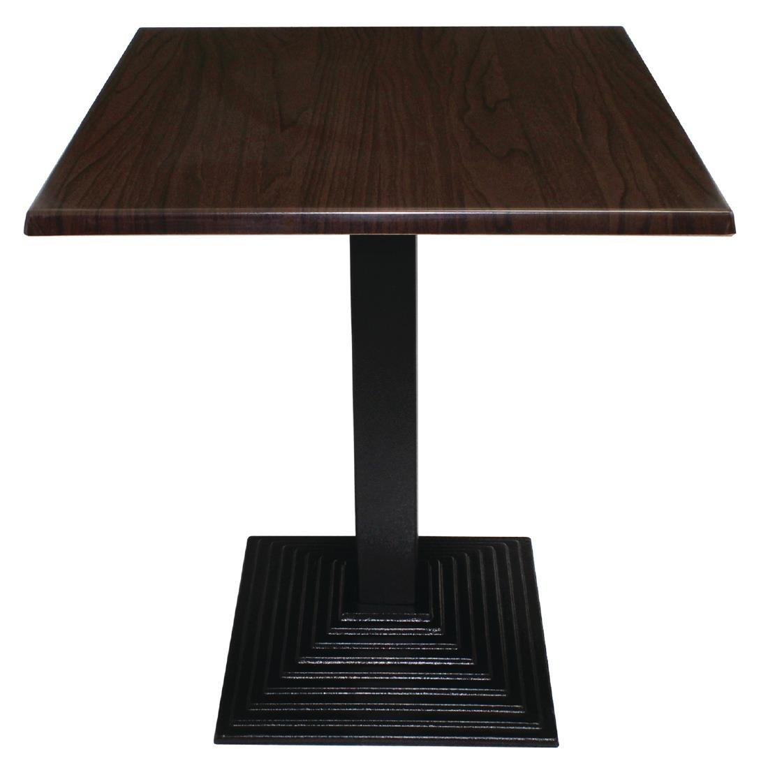Bolero Pre-drilled Square Table Top Dark Brown 700mm - GG639  - 2
