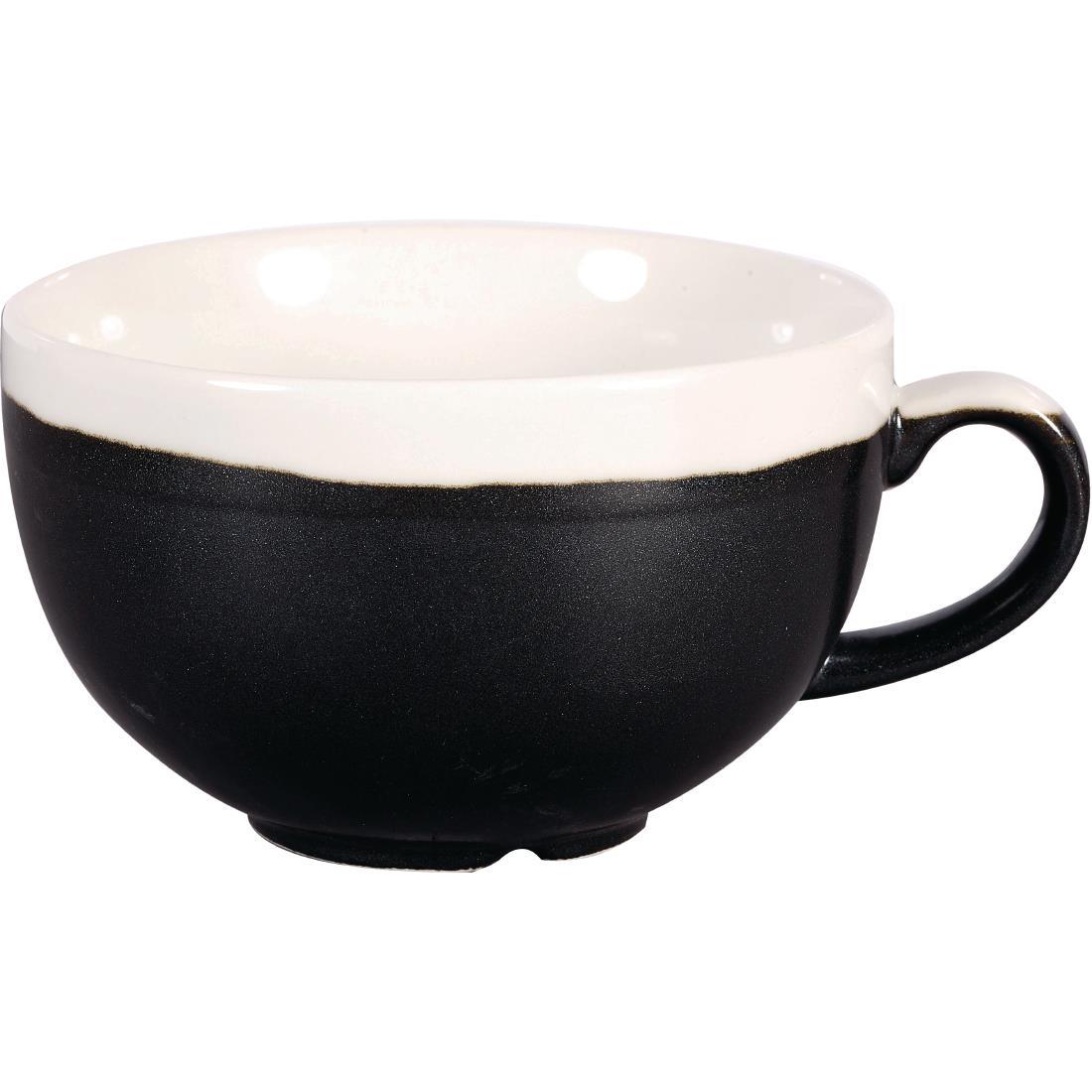 Churchill Monochrome Cappuccino Cup Onyx Black 225ml (Pack of 12) - DR685  - 1