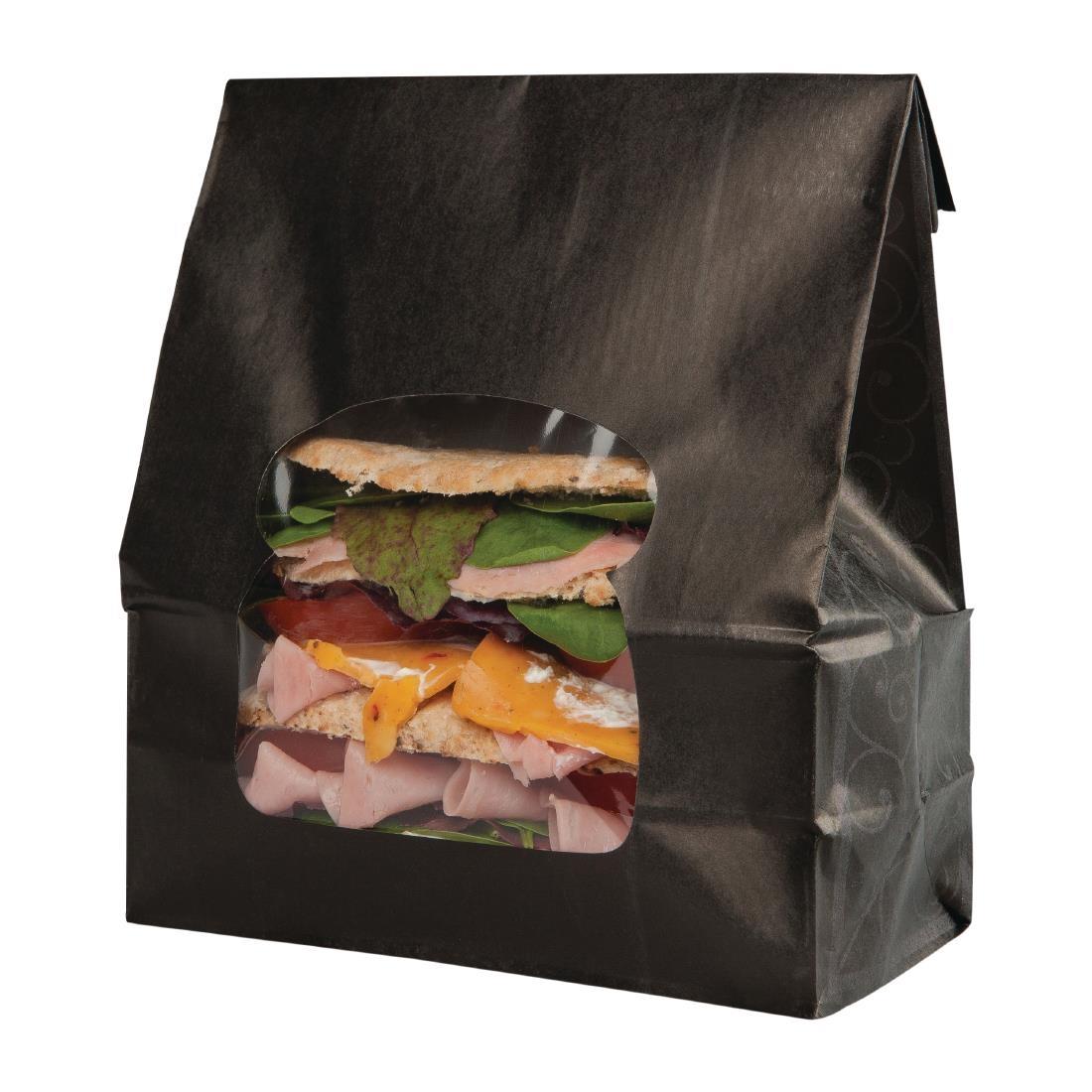 Colpac Recyclable Paper Sandwich Bags With Window Black (Pack of 250) - FA381  - 5