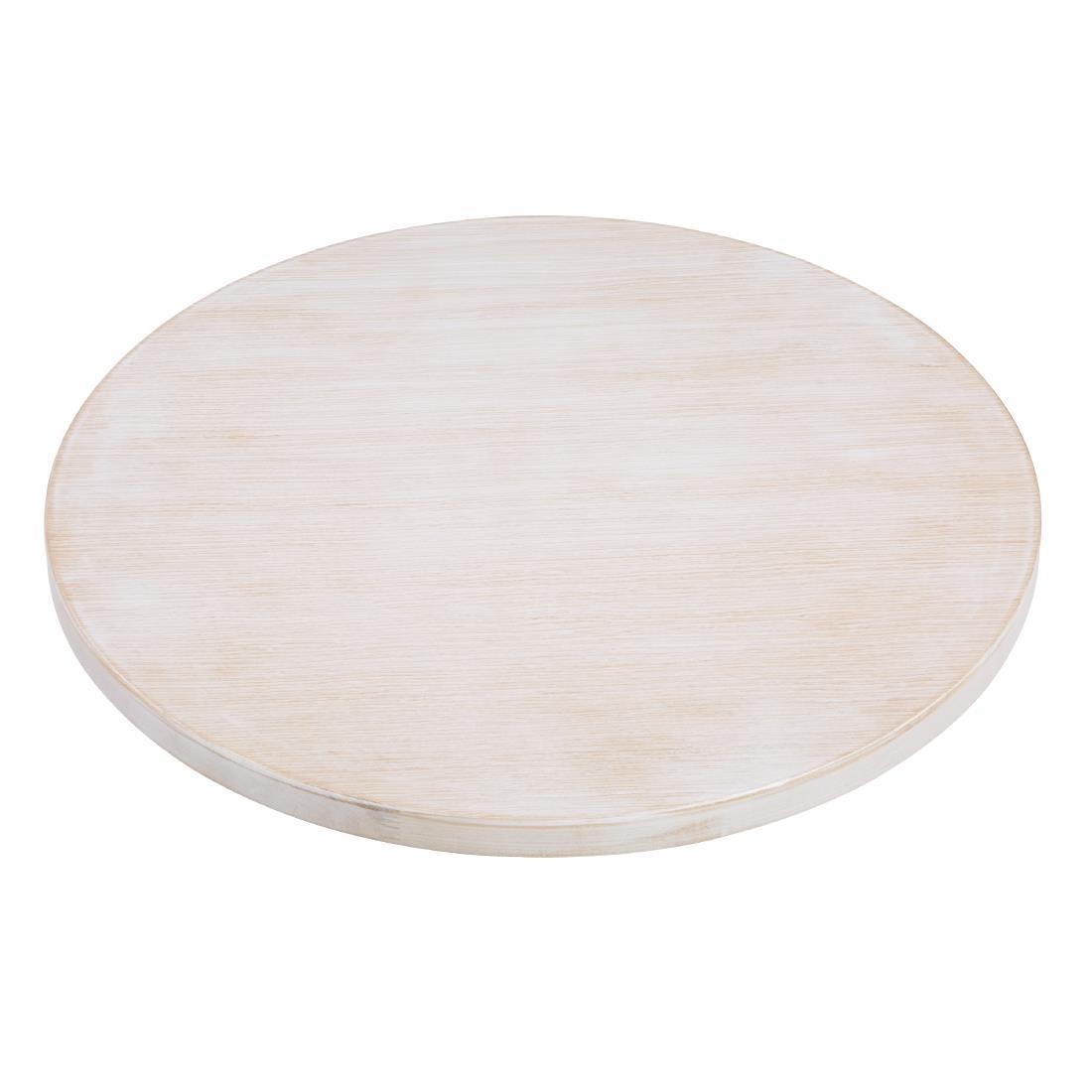 Bolero Pre-drilled Round Table Top Vintage White 600mm - DY729  - 2