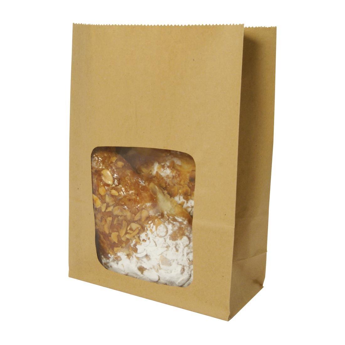 Vegware Compostable Kraft Sandwich Bags With NatureFlex Window (Pack of 250) - DW636  - 3