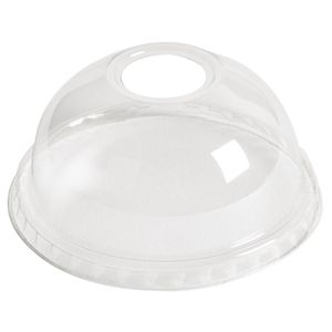 Clear rPET Dome Lid with Hole 95mm (Pack of 800) - FT997  - 1