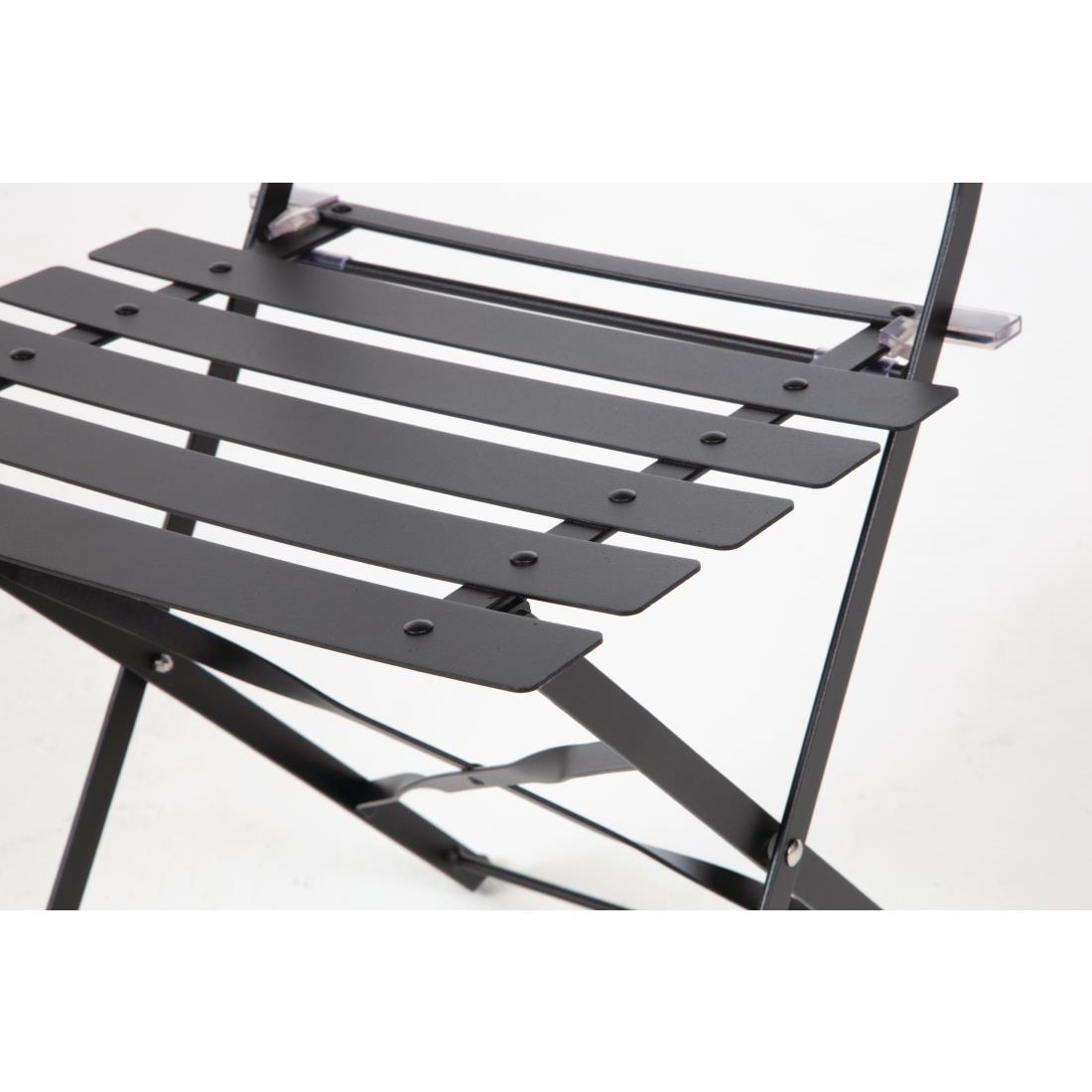 Bolero Black Pavement Style Steel Chairs (Pack of 2) - GH553  - 4