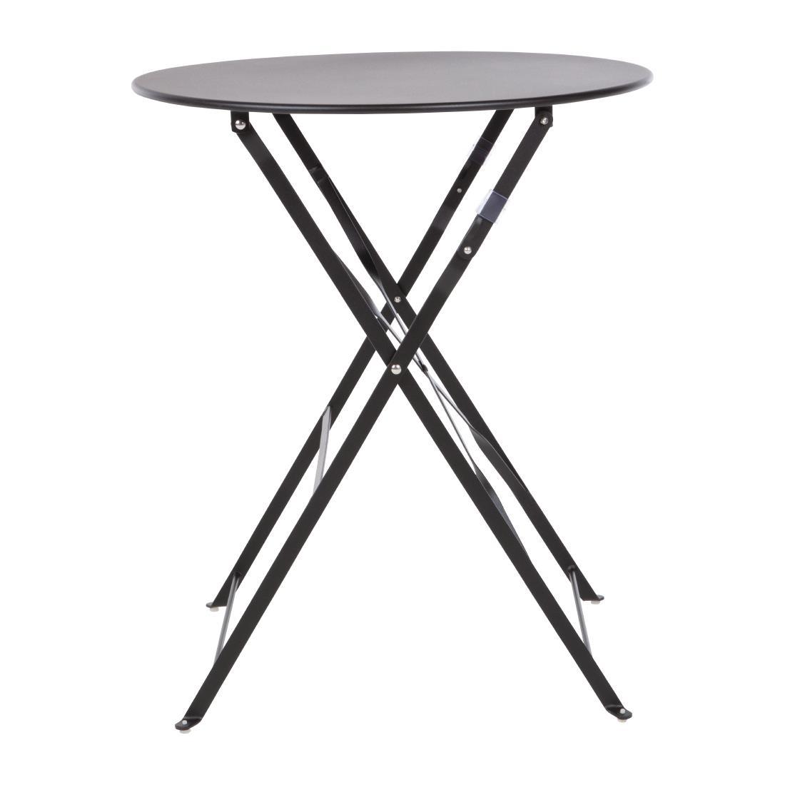 Bolero Black Pavement Style Steel Table 595mm - GH558  - 4