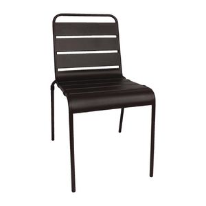 Bolero Black Slatted Steel Side Chairs (Pack of 4) - CS728  - 1