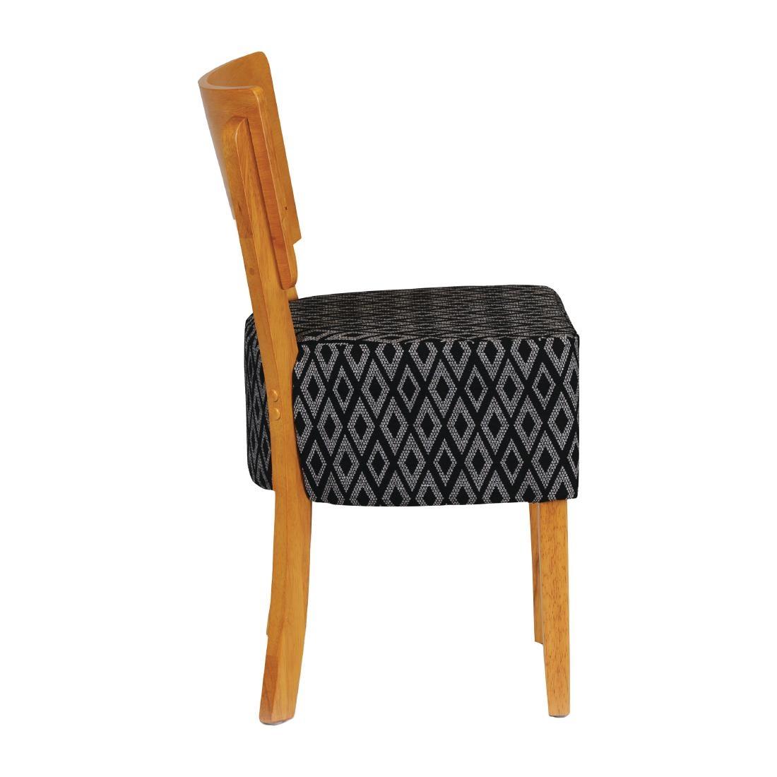 Asti Padded Soft Oak Dining Chair with Blue Diamond Deep Padded Seat and Back (Pack of 2) - FT426  - 3