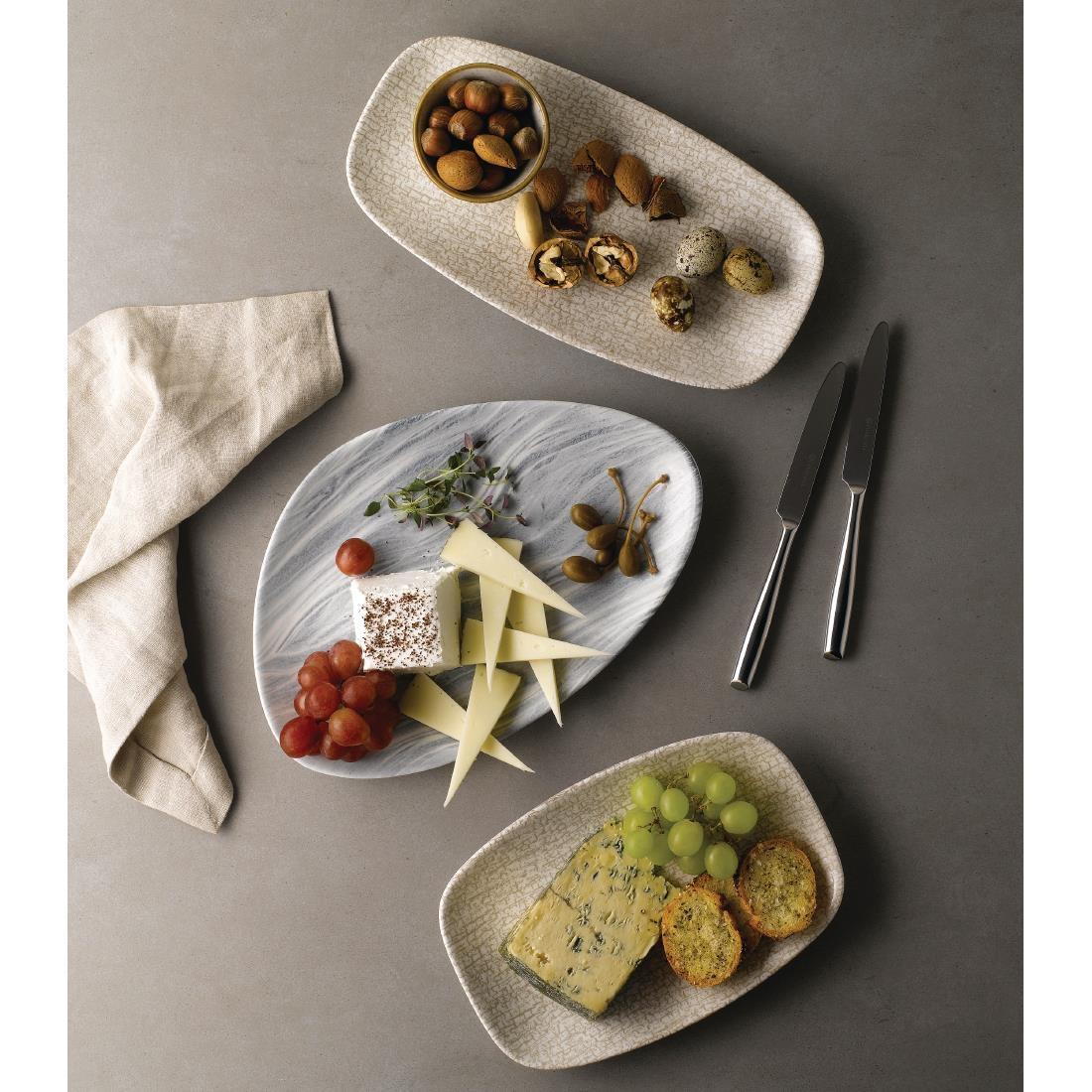 Churchill Breccia Oblong Chef Plate Agate Grey 157 x 237mm (Pack of 12) - CY947  - 2