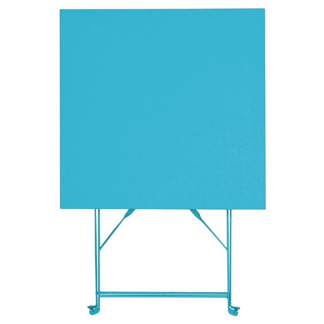 Bolero Pavement Style Square Steel Table Seaside Blue 600mm - GK985  - 2