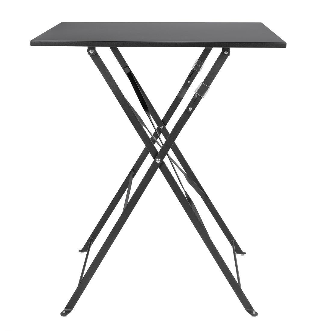 Bolero Black Square Pavement Style Steel Table - GK989  - 2