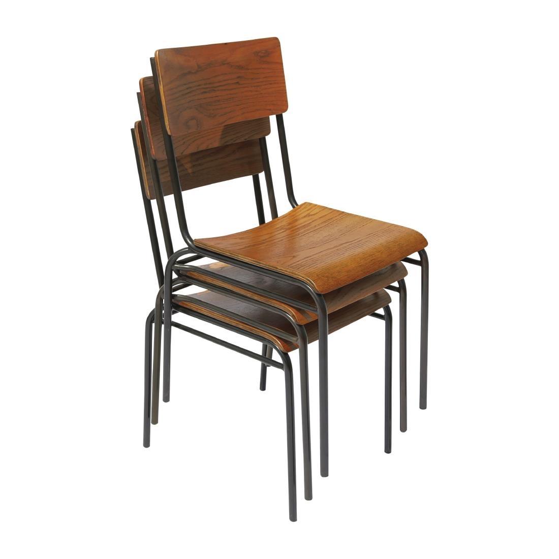 Bolero Industrial Metal Side Chairs (Pack of 2) - DA596  - 3