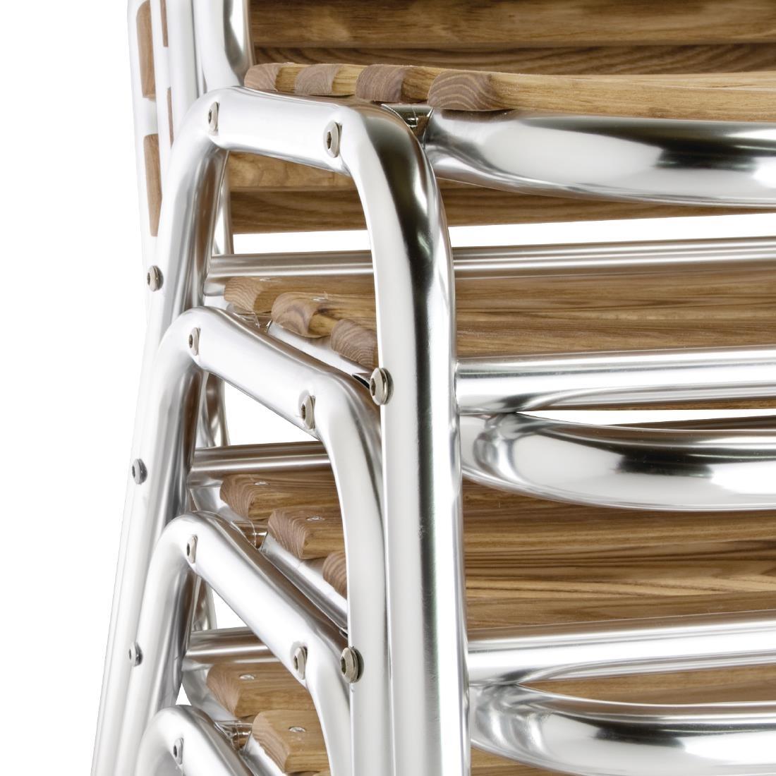 Bolero Aluminium & Ash Bistro Side Chairs (Pack of 4) - GK997  - 6