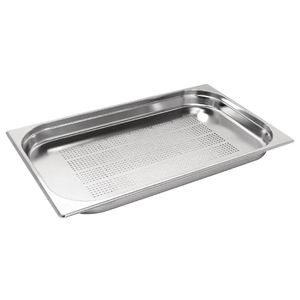 Vogue Stainless Steel Perforated 1/1 Gastronorm Pan 40mm - K839  - 1