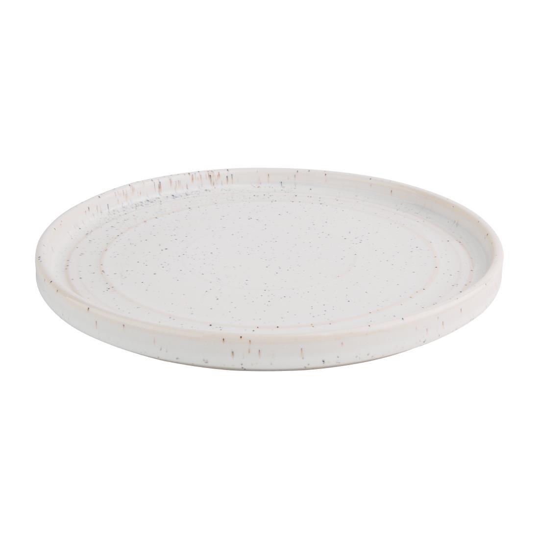 Olympia Cavolo Flat Round Plates White Speckle 220mm (Pack of 6) - FD903  - 2