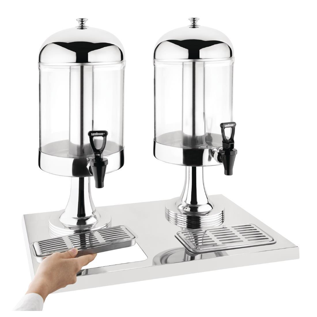 Olympia Double Juice Dispenser with Drip Tray - J184  - 2
