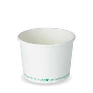 16oz White PLA-Lined Squat Soup Containers (Case of 500) - 1534 - 1