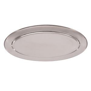 Olympia Stainless Steel Oval Serving Tray 550mm - K368  - 2