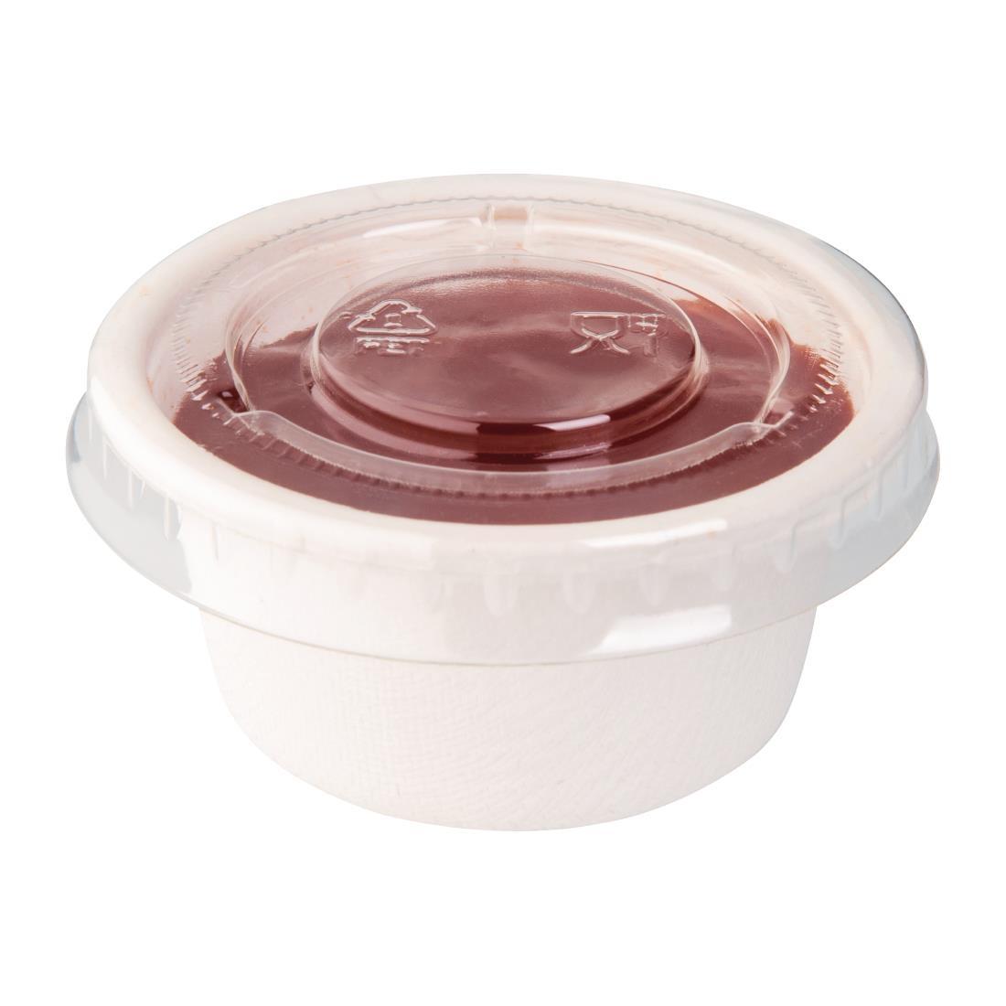 Fiesta Recyclable PET Bagasse Cup Lids Clear (Pack of 1000) - FP426  - 3