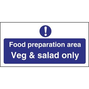 Food Preparation Area Veg And Salad Only Sign - L842  - 1