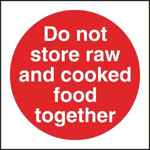 Vogue Do Not Store Raw And Cooked Food Together Sign - L836  - 1