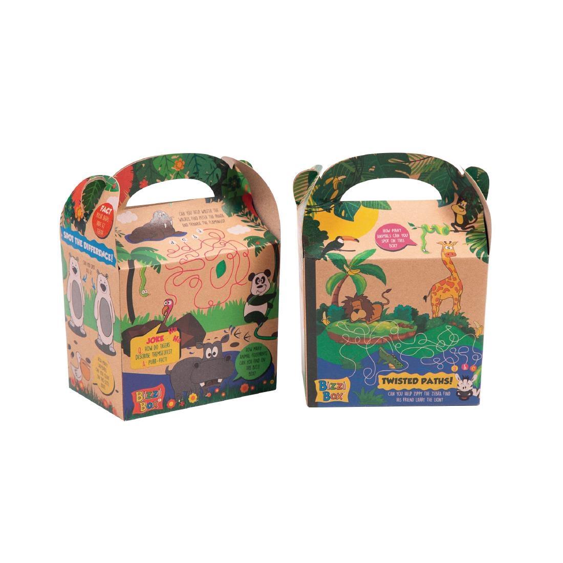 Crafti's Kids Recycled Kraft Bizzi Meal Boxes Safari and Zoo (Pack of 200) - DK365  - 1